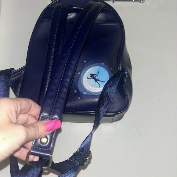 Loungefly Disney Captain Hook Peter Pan Tinkerbell Blue Mini Backpack Purse - Picture 7 of 12